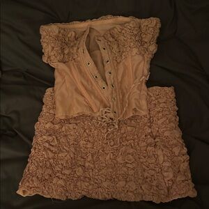 Elegant Pink Ruffled set Skirt